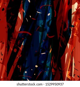 blue and red seamless texture from stripes and bubbles. Abstract vector background for web page, banners backdrop, fabric, home decor, wrapping