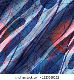 Blue and red seamless texture from strokes and circles. Abstract vector background for web page, banners backdrop, fabric, home decor, wrapping - Powered by Shutterstock - Get 15% off with code: PIKWIZARD15