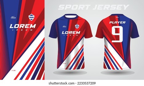 blue red shirt sport jersey design