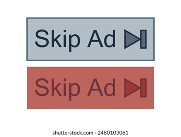 Blue and red skip ad button