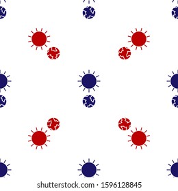 Blue and red Solstice icon isolated seamless pattern on white background.  Vector Illustration