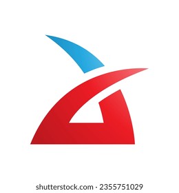 Blue and Red Spiky Grass Shaped Letter A Icon on a White Background
