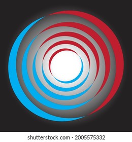 Blue And Red Spiral  Circle Logo With White Gradiant. EPS10