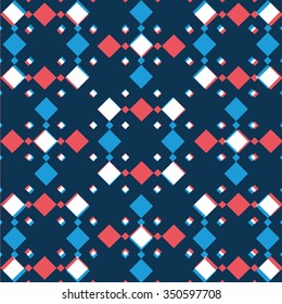 Blue and red square ornament