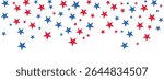 Blue and red star background,  good for USA 4th July border, Labor Day and federal holidays in US