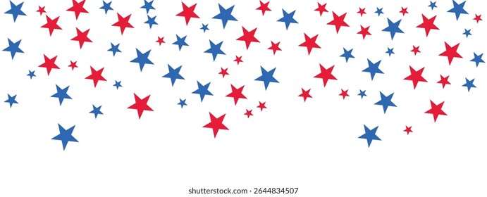 Blue and red star background,  good for USA 4th July border, Labor Day and federal holidays in US