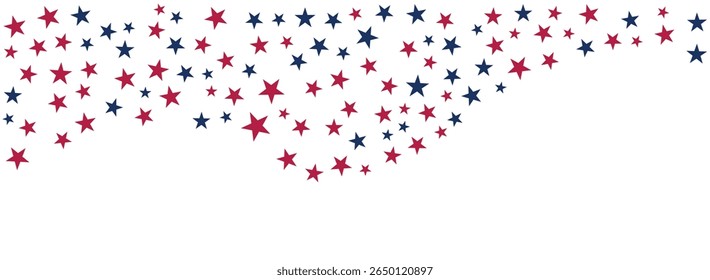 Blue and red star background,  good for USA 4th July border, Labor Day and federal holidays in US