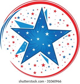 Blue and red Stars