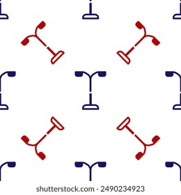 Blue and red Street light system icon isolated seamless pattern on white background.  Vector