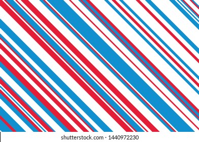 Blue and Red Stripes on white background. Striped diagonal pattern for printing on fabric, paper, wrapping, scrapbooking, websites Background with slanted lines Vector illustration