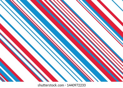 Blue and Red Stripes on white background. Striped diagonal pattern for printing on fabric, paper, wrapping, scrapbooking, websites Background with slanted lines Vector illustration