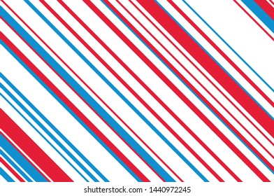 Blue and Red Stripes on white background. Striped diagonal pattern for printing on fabric, paper, wrapping, scrapbooking, websites Background with slanted lines Vector illustration