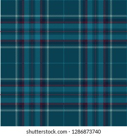 Blue and red tartan plaid. Traditional Scottish cage textile pattern.