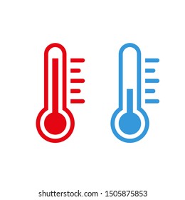 Blue and red Thermometer icons vector illustration