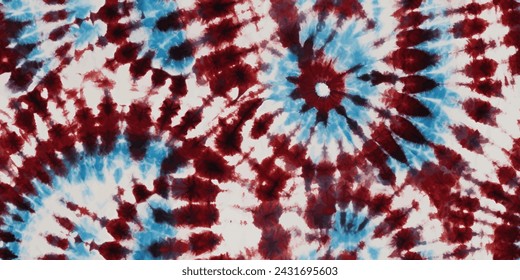 Blue and red Tie Dye Pattern Ink , colorful tie dye pattern abstract background. Tie Dye two Tone Clouds . Abstract batik brush seamless and repeat pattern design