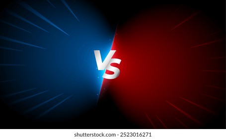 blue and red tournament versus banner for dual clash vector