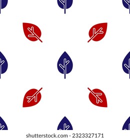Blue and red Tree icon isolated seamless pattern on white background. Forest symbol.  Vector