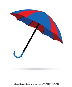 blue and red umbrella