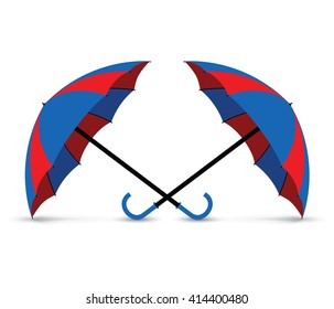 blue and red umbrella