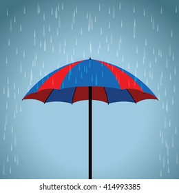 blue and red umbrella