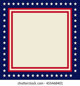 Blue And Red USA Stars And Stripes Page Border  Frame Design