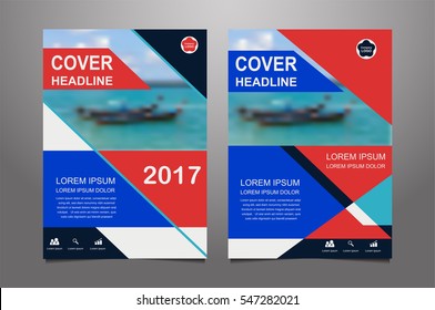 Blue and red Vector annual report Leaflet Brochure Flyer template design, book cover layout design, Abstract  blue and red presentation book cover templates. Web site theme.