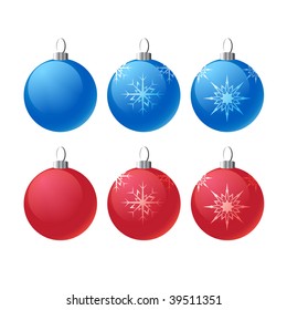 blue red vector christmas tree globes