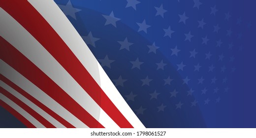 Blue red vector metal ribbon flag background with wave and space for your text. Abstract red wave curve on white blank space luxury design modern background vector illustration