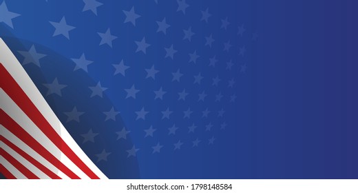 Blue red vector metal ribbon flag background with wave and space for your text. Abstract red wave curve on white blank space luxury design modern background vector illustration