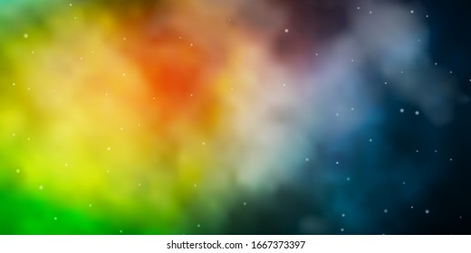Blue, Red vector template with neon stars. Decorative illustration with stars on abstract template. Best design for your ad, poster, banner.
