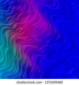Blue, Red vector template with wry lines. Abstract illustration with gradient bows. Best design for your ad, poster, banner.
