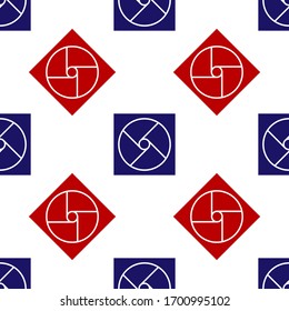 Blue and red Ventilation icon isolated seamless pattern on white background. Vector Illustration