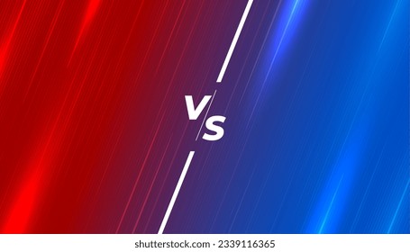 blue and red versus vs shiny banner for tournament match vector