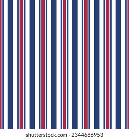 Blue and red vertical stripe shirt or blouse pattern. Seamless vector linear design suitable for fashion, home decor and stationary.