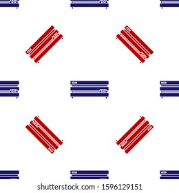 Blue and red Video game console icon isolated seamless pattern on white background.  Vector Illustration