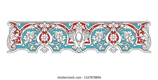 Blue and Red Vintage Frame vector