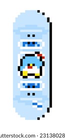 Blue Red Whitao Sam Sanrio Girl Chocolate Skateboard Deck Board Graphic 8 Bit Pixelated Pixel Art Vector EPS PNG Clip Art No Transparent Background NFT