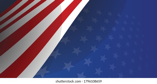 Blue red white abstract flag presentation background with brushes paint and star. Simple blue white abstract background geometry shine and layer element vector for presentation design