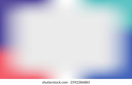 A blue, red, and white background with a white frame