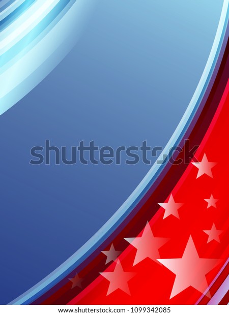 Blue Red White Background Stars July Stock Vector Royalty Free