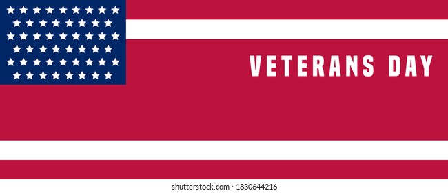 Blue Red and White Color Veterans Day Banner Template