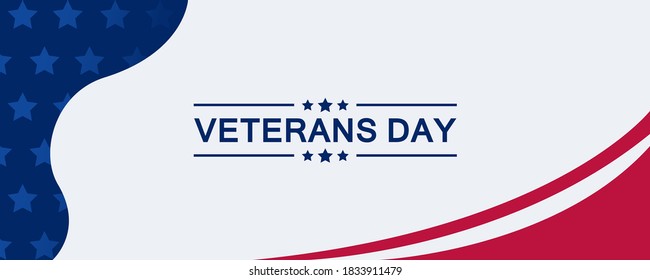 Blue Red and White Color Veterans Day Banner Template