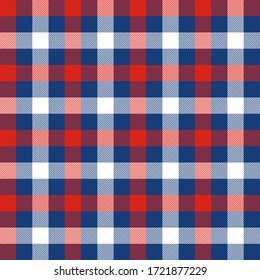Blue, Red and White colors Lumberjack plaid seamless pattern.Texture from rhombus/squares for-plaid,tablecloths, clothes, shirts, dresses, paper, bedding, blankets and other textile products.