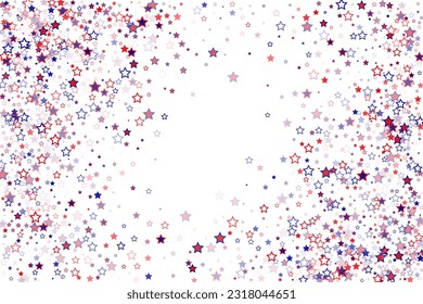 Blue red white stars with outlines american day background vector illustration. USA Independence Day. American stars.