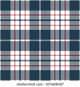 Blue Red And White Tartan Plaid Scottish Pattern