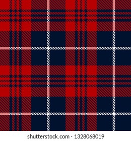 Blue, red and white tartan plaid Scottish seamless pattern.Texture from plaid, tablecloths, clothes, shirts, dresses, paper, bedding, blankets and other textile. 