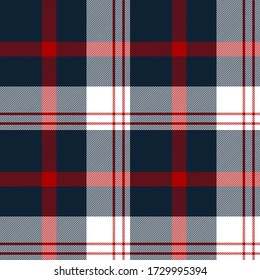 Blue, Red and White tartan plaid Scottish seamless pattern.Texture from tartan, plaid, tablecloths, clothes, shirts, dresses, paper, bedding, blankets and other textile products.