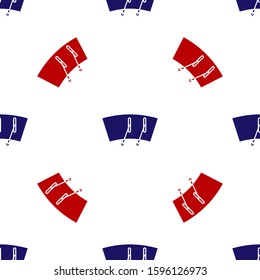 Blue and red Windscreen wiper icon isolated seamless pattern on white background.  Vector Illustration