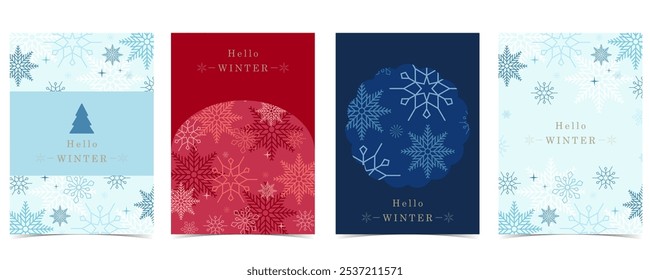 blau-roter Winterbanner-Hintergrund mit Schneeflocke für horizontales Design