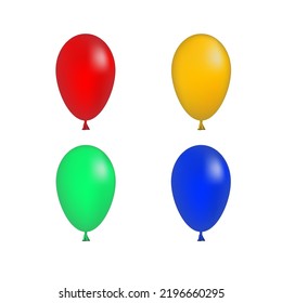 Blue, red and yellow ball isolated on white background. Vector.